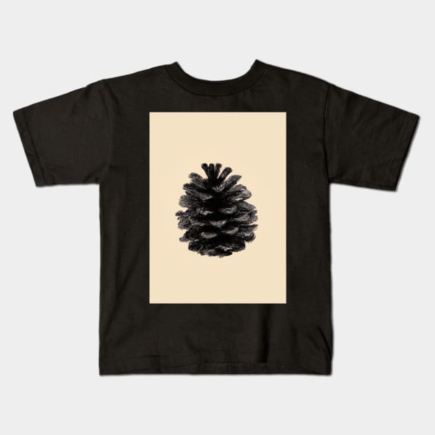 Black Pinecone Kids T-Shirt by maxcode